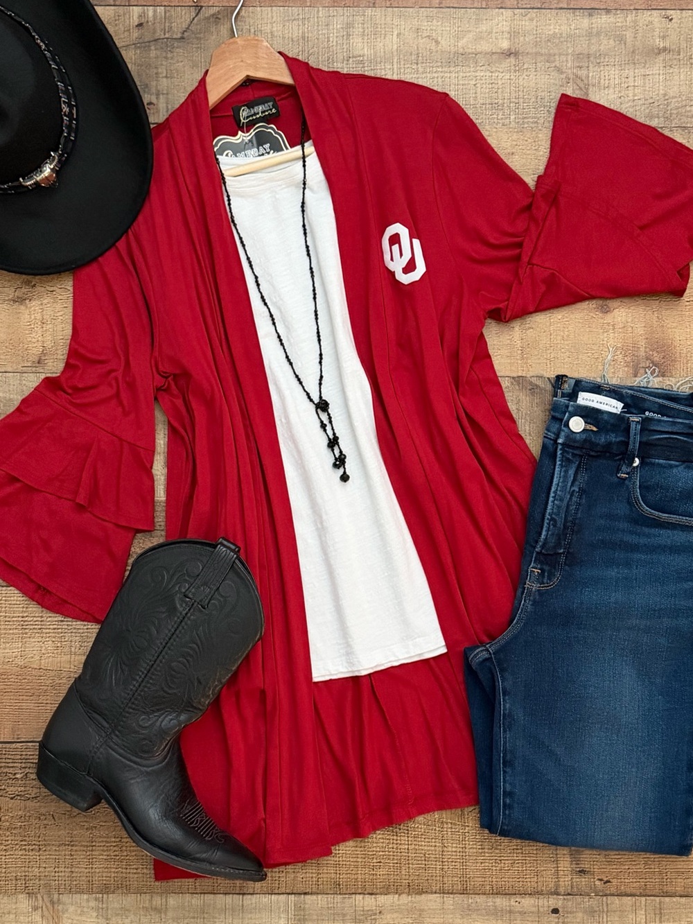 OU Oklahoma Cardigan Ruffle Sleeve⭐️NWT Gameday Couture Brand New